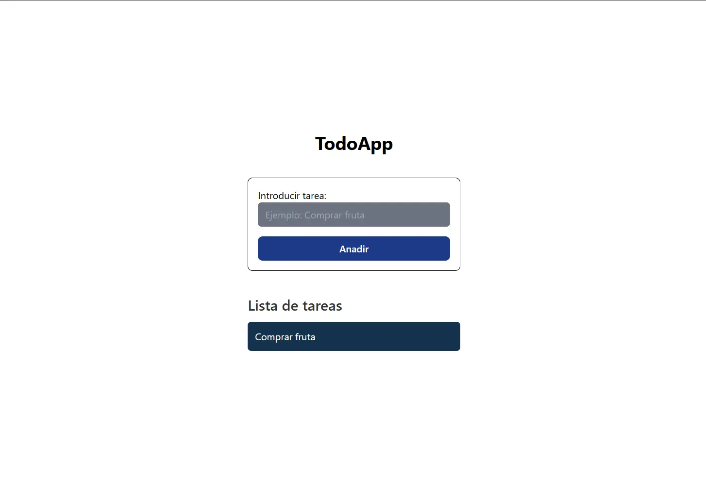 Vista previa del proyecto - Todo App